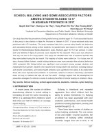 School bullying and some associated factors among students aged 13-17 in Nghean province in 2017