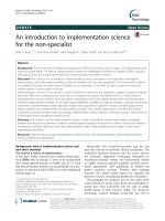 An introduction to implementation science for the non-specialist