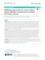 Wellbeing intervention for chronic kidney disease (WICKD): A randomised controlled trial study protocol