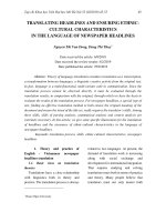 Translating headlines and ensuring ethniccultural characteristics in the language of newspaper headlines