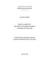 Quản lý nhân lực tại công ty cổ phần xây dựng và nhân lực việt nam 