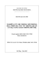 Nghiên cứu hệ thống mô phỏng dựa trên đa tác tử trong quản lý hạ tầng giao thông đô thị