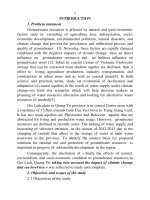 Summary of Doctoral thesis Geography of Environmental resources :Study the effects of natural, environment, and socio-economic condition to groundwater resources in Gio Linh, Quang Tri