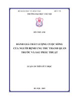 Luận án tiến sĩ Y học: Đánh giá chất lượng cuộc sống của bệnh nhân ung thư thanh quản trước và sau phẫu thuật