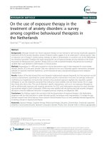 On the use of exposure therapy in the treatment of anxiety disorders: A survey among cognitive behavioural therapists in the Netherlands