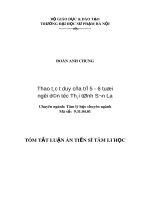 Tóm tắt Luận văn tiến sĩ Tâm lý học: Thao tác tư duy của trẻ 5 - 6 tuổi người dân tộc Thái tỉnh Sơn La