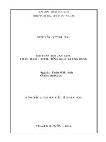 Tóm tắt Luận án tiến sĩ Toán học: Bài toán tựa cân bằng dạng Blum – Oettli tổng quát và ứng dụng