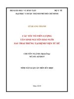 Tóm tắt Luận án tiến sĩ Y học: Các yếu tố tiên lượng tân sinh nguyên bào nuôi sau thai trứng tại Bệnh viện Từ Dũ