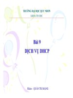 Bài giảng Quản trị mạng: Bài 9 - ĐH Quy Nhơn