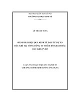 Đánh giá hiệu quả kinh tế đầu tư dự án dầu khí tại tổng công ty thăm dò khai thác dầu khí (PVEP) 