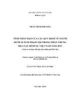 Tính nhân đạo của các quy định về người dưới 18 tuổi phạm tội trong phần chung bộ luật hình sự việt nam năm 2015   trên cơ sở thực tiễn địa bàn thành phố hà nội 