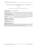 Nghiên cứu nhận thức của sinh viên trường Đại học Nông lâm thành phố Hồ Chí Minh về trách nhiệm xã hội của doanh nghiệp