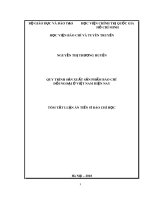 Tóm tắt Luận văn tiến sĩ Báo chí học: Quy trình sản xuất sản phẩm báo chí đối ngoại ở Việt Nam hiện nay