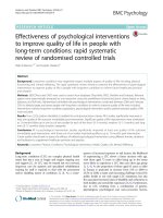Effectiveness of psychological interventions to improve quality of life in people with long-term conditions: Rapid systematic review of randomised controlled trials
