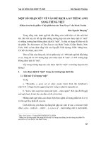 Nhận xét về vấn đề dịch a/an trong tiếng Anh sang tiếng Việt (Khảo sát trên tác phẩm “Cuộc phiêu lưu của Tom Xo-yơ” của Mark Twain)