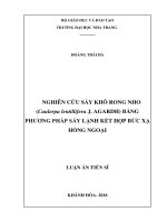 Luận án tiến sĩ Nuôi trồng thủy sản: Nghiên cứu công nghệ và thiết bị bảo quản, chế biến rong nho (Caulerpa lentillifera) quy mô công nghiệp