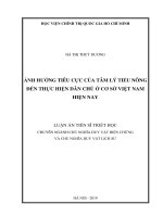 Luận án tiến sĩ Triết học: Ảnh hưởng tiêu cực của tâm lý tiểu nông đến thực hiện dân chủ ở cơ sở Việt Nam hiện nay
