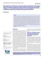 Xây dựng tiêu chí đánh giá năng lực giảng viên đại học: Biện pháp nâng cao chất lượng đội ngũ giảng viên tại trường Đại học Xã hội và Nhân văn, Đại học Quốc gia Thành phố Hồ Chí Minh