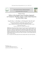 Ảnh hưởng của dạy học dựa trên truy vấn đến thành tích khoa học của học sinh Việt Nam: Phân tích dữ liệu Chương trình đánh giá học sinh quốc tế (PISA 2015)