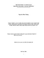 Tóm tắt luận án Tiến sĩ Kinh tế: Phát triển làng nghề, doanh nghiệp làng nghề thủ công nhằm đẩy mạnh xuất khẩu hàng thủ công mỹ nghệ trong điều kiện hội nhập kinh tế quốc tế