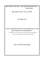 Luận án tiến sĩ Chính trị học: Tuyên truyền hình ảnh Việt Nam ra thế giới qua báo chí đối ngoại trong giai đoạn hiện nay