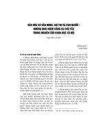 Văn hóa và văn minh, giá trị và con người - Những khái niệm công cụ chủ yếu trong nghiên cứu khoa học xã hội (Tiếp theo và hết)