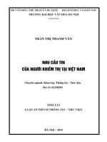 Tóm tắt Luận văn tiến sĩ Thông tin Thư viện: Nhu cầu tin của người khiếm thị tại Việt Nam