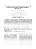 The use of phrasal verbs in English language research proposals by Vietnamese M.A. students