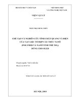 Tóm tắt luận án Tiến sĩ Vật lí: Chế tạo và nghiên cứu tính chất quang và điện của vật liệu tổ hợp cấu trúc Nanô (Polymer và Nanô tinh thể TiO2) dùng cho OLED