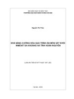 Luận án tiến sĩ Kỹ thuật vật liệu: Khả năng cường hóa quá trình ăn mòn sắt khỏi inmenit sa khoáng Hà Tĩnh hoàn nguyên