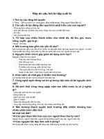 Đáp án câu hỏi ôn tập cuối kì con người và môi trường