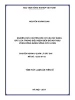 Tóm tắt Luận án tiến sĩ Kinh tế: Nghiên cứu chuyển đổi cơ cấu sử dụng đất lúa trong điều kiện biến đổi khí hậu vùng đồng bằng sông Cửu Long