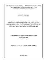 Tóm tắt Luận án tiến sĩ Nông nghiệp: Nghiên cứu chọn tạo giống dâu lai F1 lưỡng bội trồng hạt cho các tỉnh phía Bắc Việt Nam