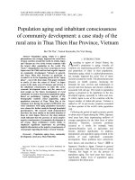 Population aging and inhabitant consciousness of community development: a case study of the rural area in Thua Thien Hue Province, Vietnam