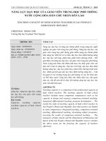 Năng lực dạy học của giáo viên trung học phổ thông nước Cộng hòa Dân chủ Nhân dân Lào