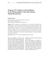 Program 135’s Impacts on the livelihood of the Mường people in Cẩm Thủy district, Thanh Hóa province
