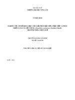 Tóm tắt Luận án tiến sĩ Lâm nghiệp: Nghiên cứu cơ sở khoa học cho giải pháp bảo tồn, phục hồi và phát triển loài cây Sến trung (Homalium ceylanicum (Gardner) Benth) tại tỉnh Thừa Thiên Huế