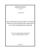 Quản lý đấu thầu các dự án đầu tư xây dựng cơ bản từ ngân sách nhà nước tại ban quản lý các dự án đại học quốc gia hà nội 