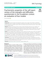 Psychometric properties of the self-report version of the strengths and difficulties questionnaire in the Ecuadorian context: An evaluation of four models
