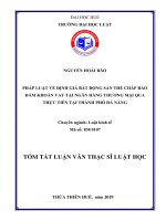 Tóm tắt Luận văn thạc sĩ Luật học: Pháp luật về định giá bất động sản thế chấp bảo đảm khoản vay tại ngân hàng thương mại, qua thực tiễn tại Đà Nẵng