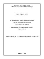Tóm tắt Luận án tiến sĩ Khoa học giáo dục: Phát triển năng lực tìm tòi nghiên cứu khoa học cho học sinh Trung học phổ thông thông qua dạy học hóa học