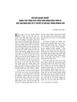 Văn hóa doanh nghiệp trong tiến trình phát triển cộng đồng nông thôn và việc vận dụng một số lý thuyết xã hội học trong nghiên cứu