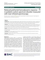 Reduced prefrontal hemodynamic response in pediatric autism spectrum disorder measured with near-infrared spectroscopy