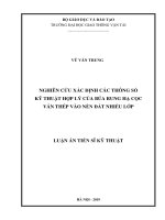 Luận án tiến sĩ Kỹ thuật: Nghiên cứu xác định các thông số kỹ thuật hợp lý của búa rung hạ cọc ván thép vào nền đất nhiều lớp