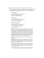 Approaches to improve teachers’ use of groupware