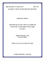 Tóm tắt Luận án tiến sĩ Y học: Mối liên quan giữa IL28B với genotype và đột biến vùng core HCV