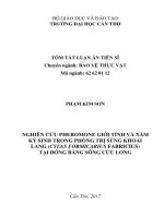 Tóm tắt Luận án tiến sĩ Khoa học: Nghiên cứu pheromone giới tính và nấm ký sinh trong phòng trị sùng khoai lang (Cylas formicarius Fabricius) tại Đồng bằng sông Cửu Long