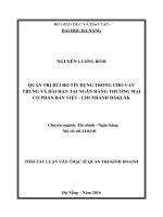 Tóm tắt luận văn thạc sĩ Quản trị kinh doanh: Quản trị rủi ro tín dụng trong cho vay trung và dài hạn tại ngân hàng TMCP Bản Việt Chi Nhánh ĐăkLăk
