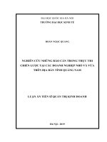 Nghiên cứu những rào cản trong thực thi chiến lược tại các doanh nghiệp nhỏ và vừa trên địa bàn tỉnh quảng nam luanan 