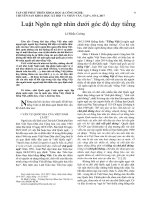 Luật Ngôn ngữ nhìn dưới góc độ dạy tiếng